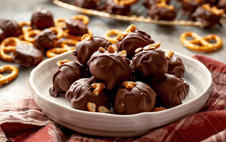 Peanut Butter and Chocolate Dipped Pretzels Recipe